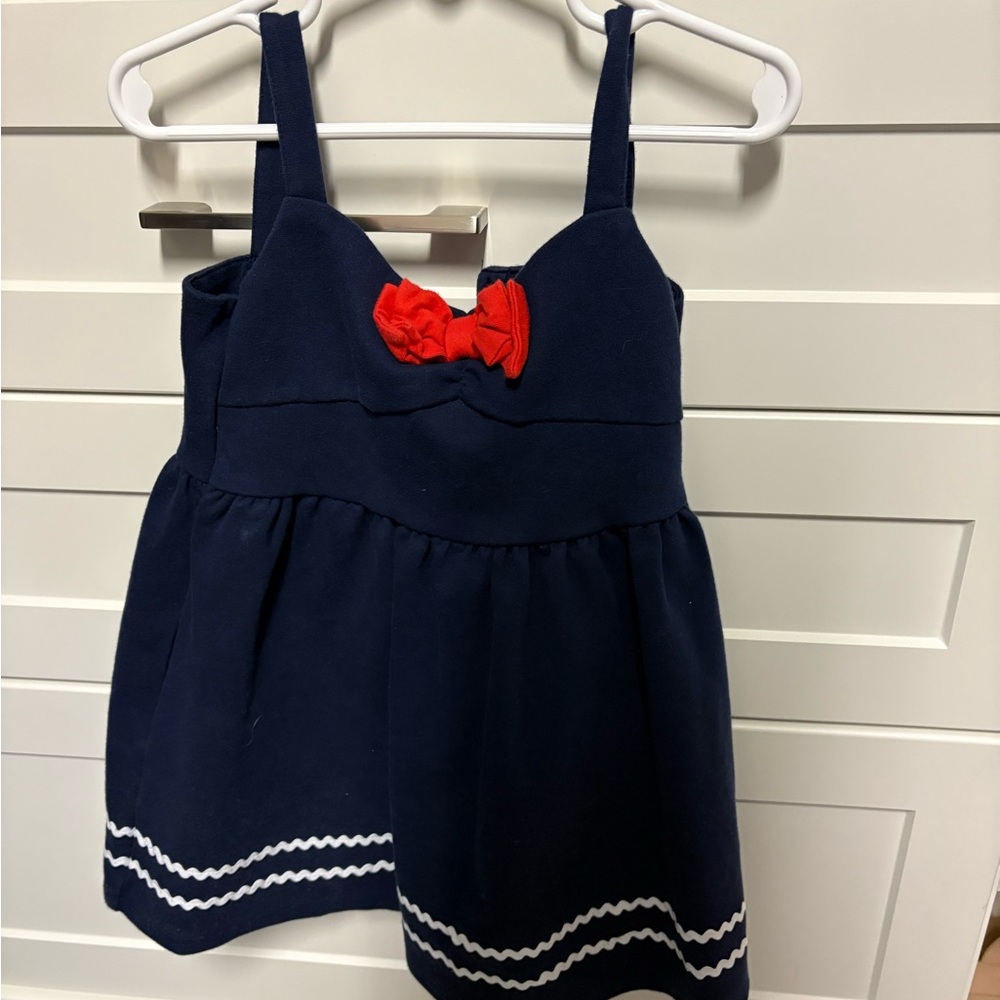 Janie and Jack Navy Dress with Red Accent